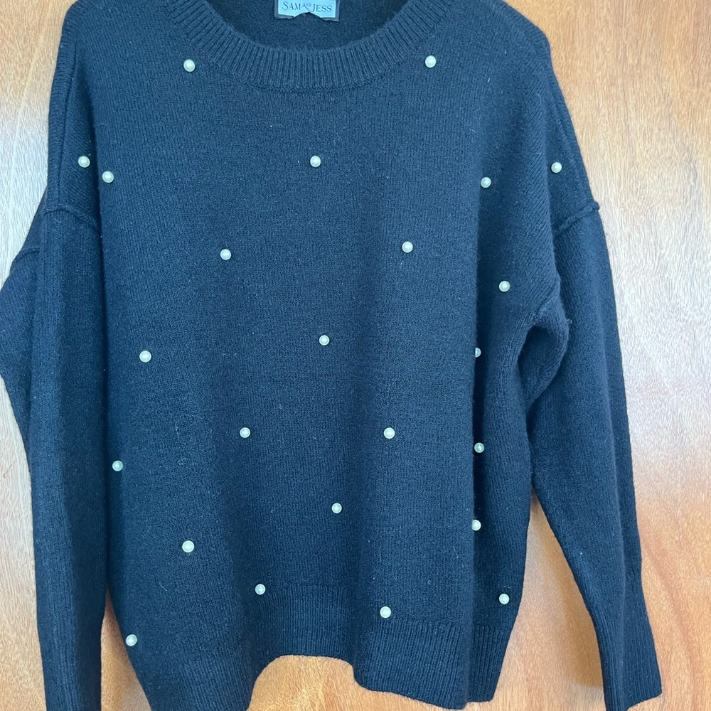Black Knit Sweater with Care Label